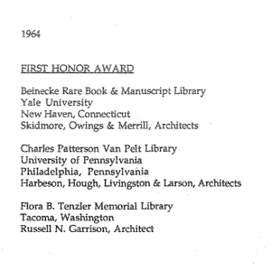 Tenzler Library Award